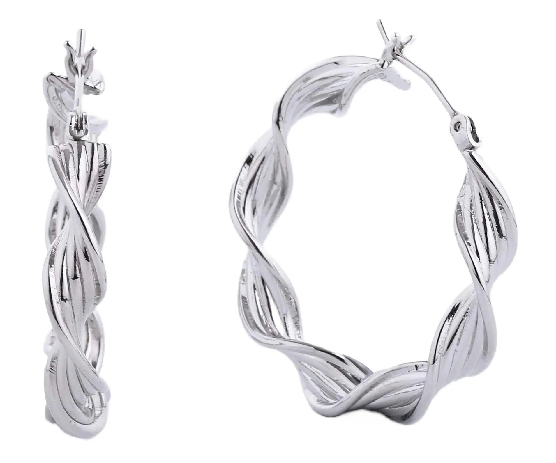 SJE310434 14K Dipped Twist Hoop Earrings