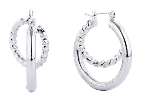 SJE310446 14K Dipped Pin Catch Hoop Earrings