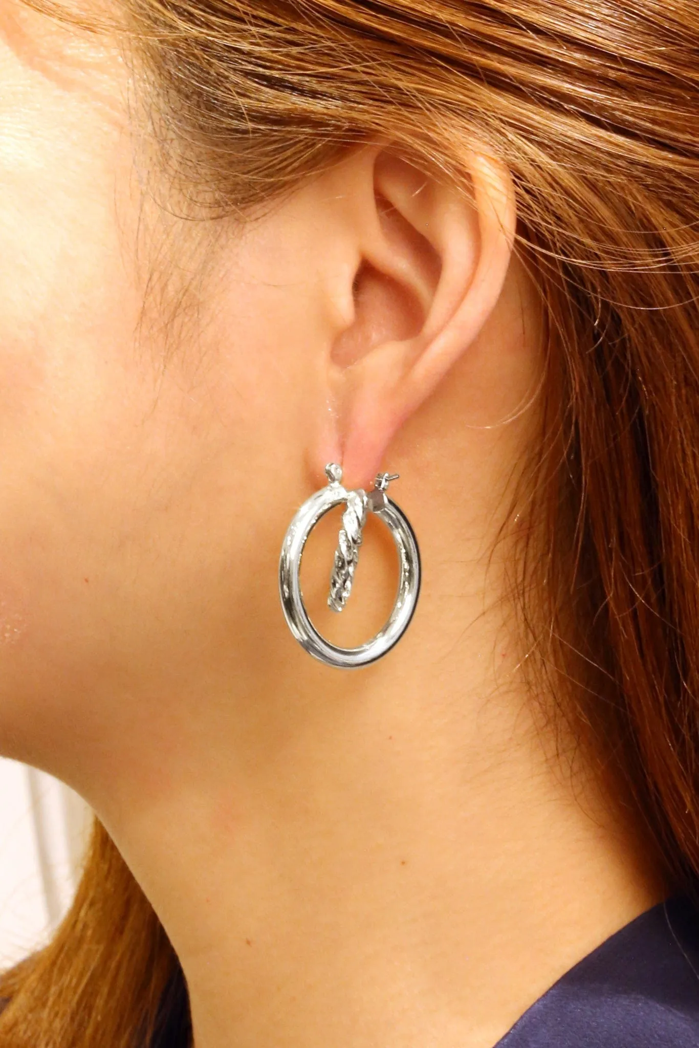 SJE310446 14K Dipped Pin Catch Hoop Earrings