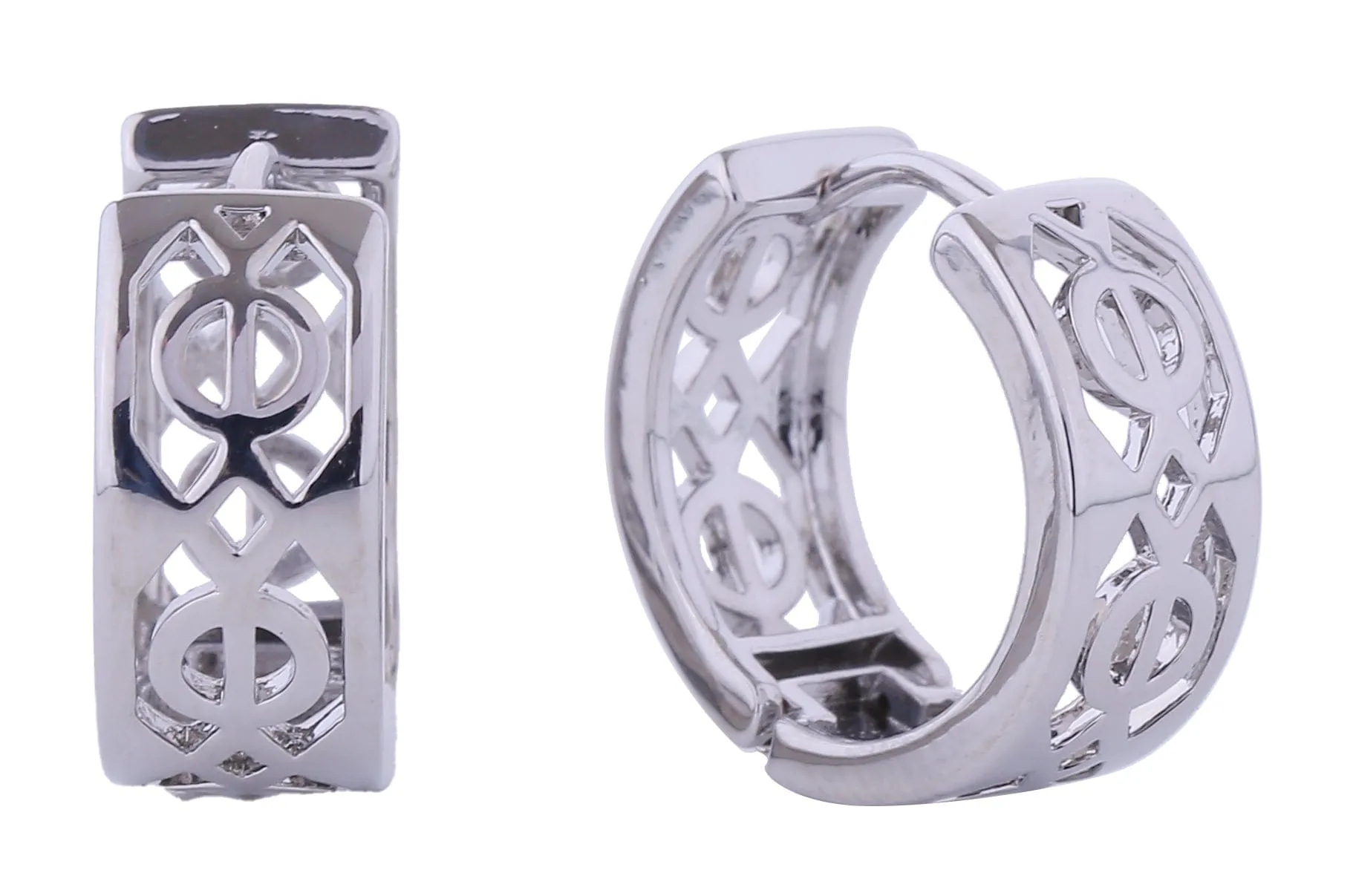 SJE310733 14K Celtic Cutout Huggie Earrings
