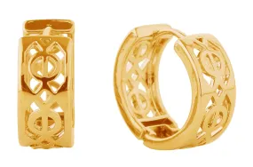 SJE310733 14K Celtic Cutout Huggie Earrings