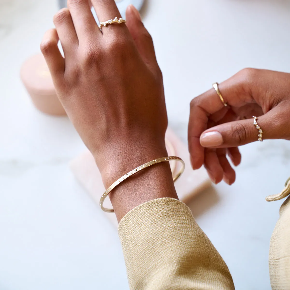 Stars in the Sky Lab-Grown Diamond Bangle - 14k Gold