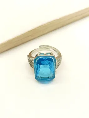 Stella Sky Blue American Diamond Finger Ring