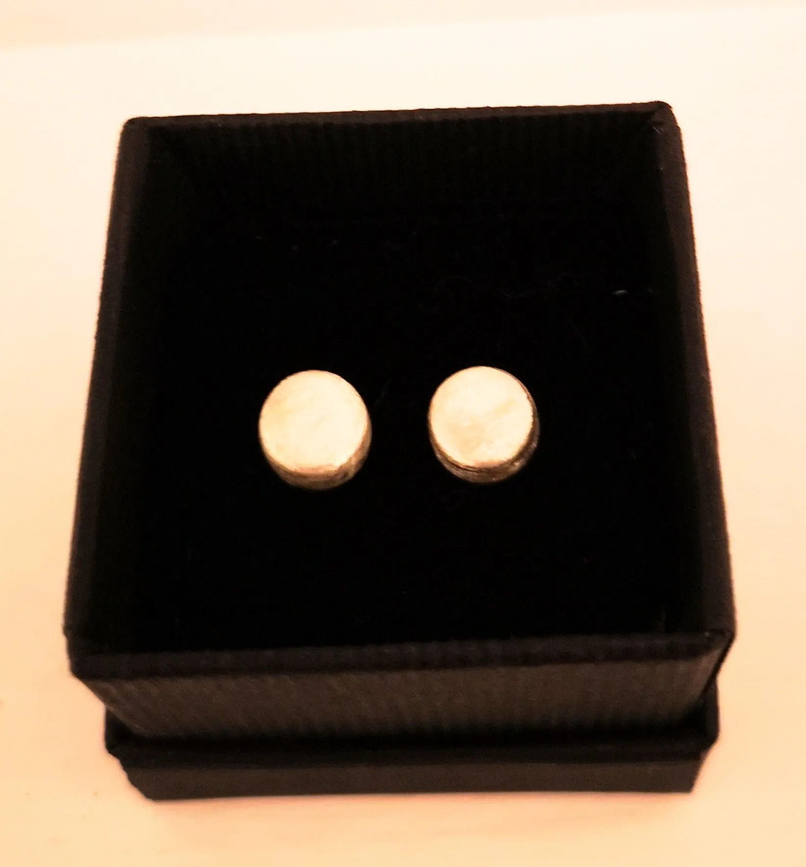 Sterling Silver brushed effect stud Earrings