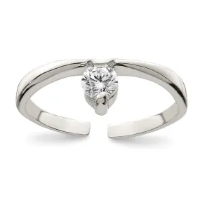 Sterling Silver CZ Stone Toe Ring