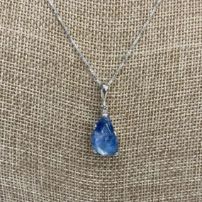 Sterling Silver Pear Shape Dumortierite Necklace
