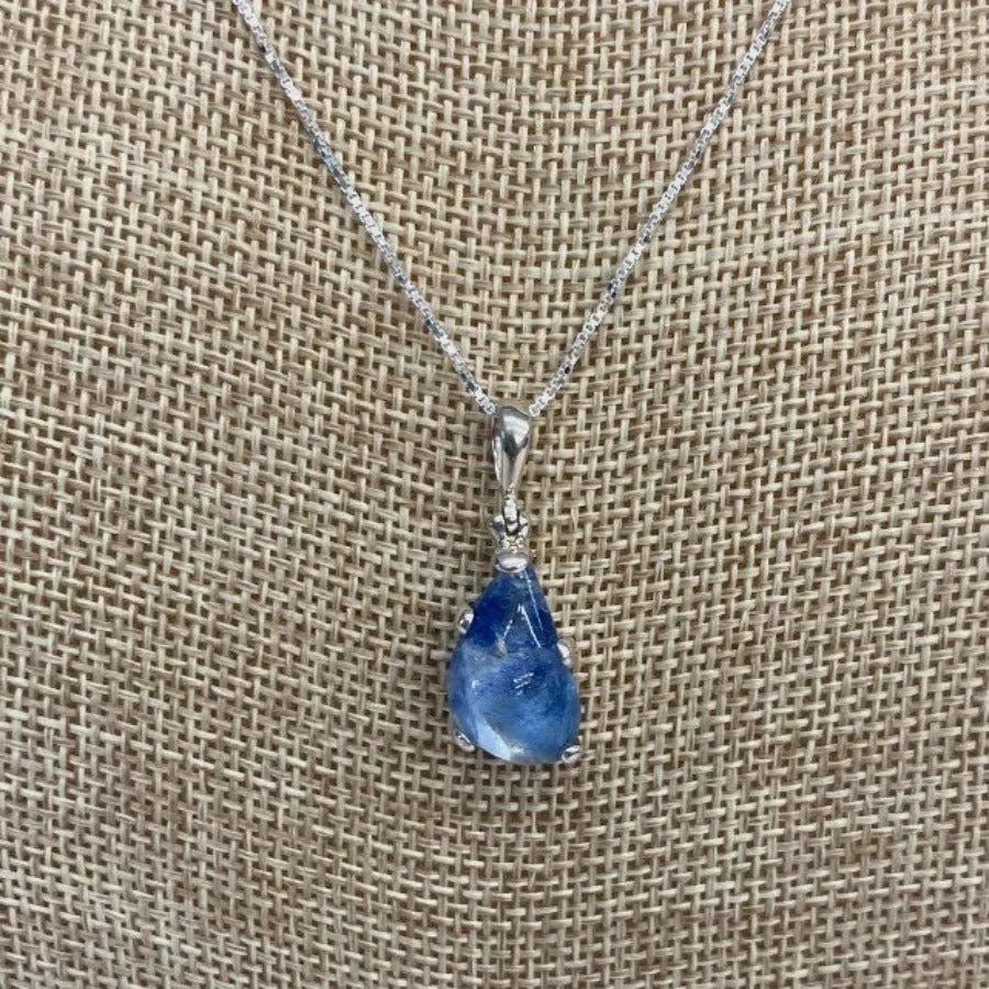 Sterling Silver Pear Shape Dumortierite Necklace