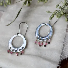 Stevie Earrings sterling silver pink Tourmaline