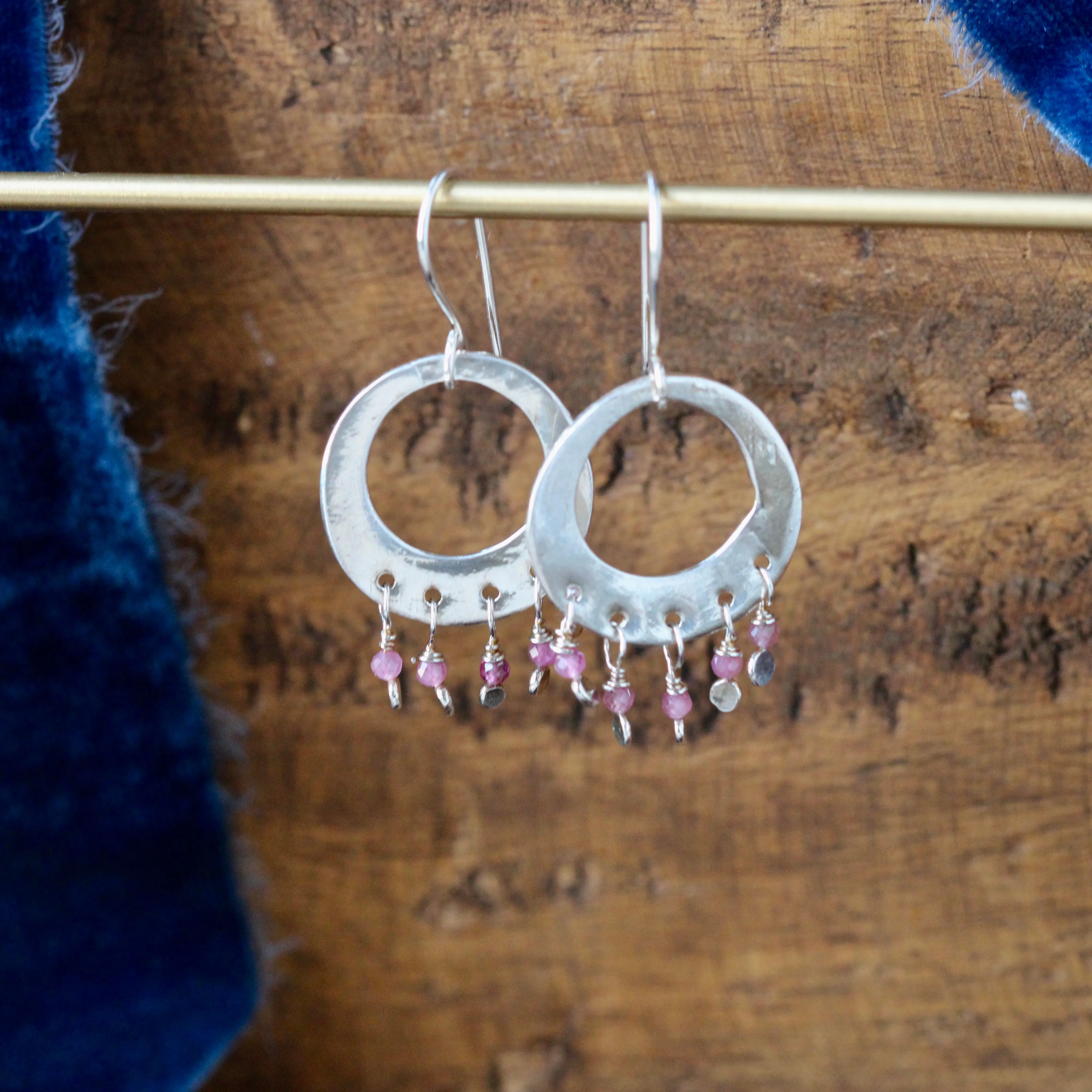 Stevie Earrings sterling silver pink Tourmaline