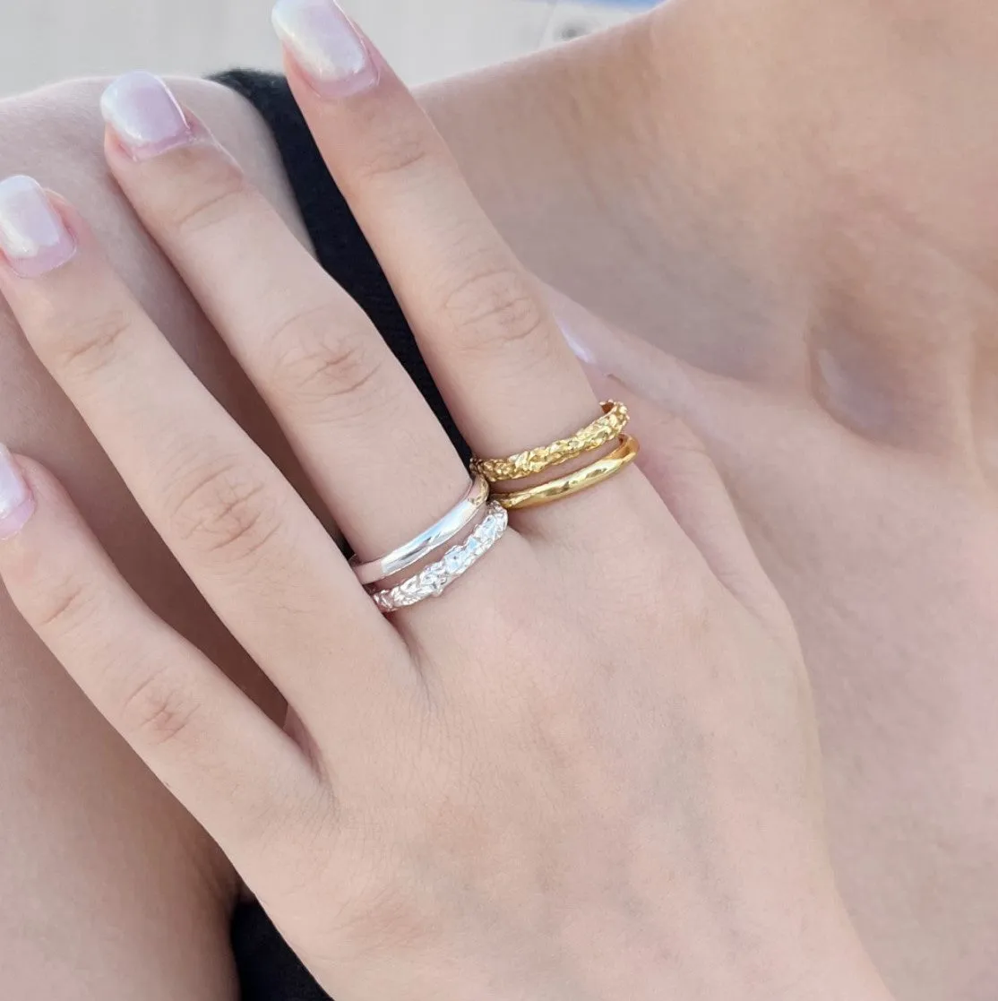 Textured Double Band Ring