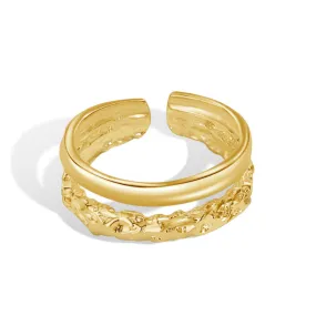 Textured Double Band Ring