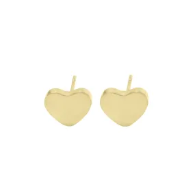 *Thick Heart Stud Earrings, Gold