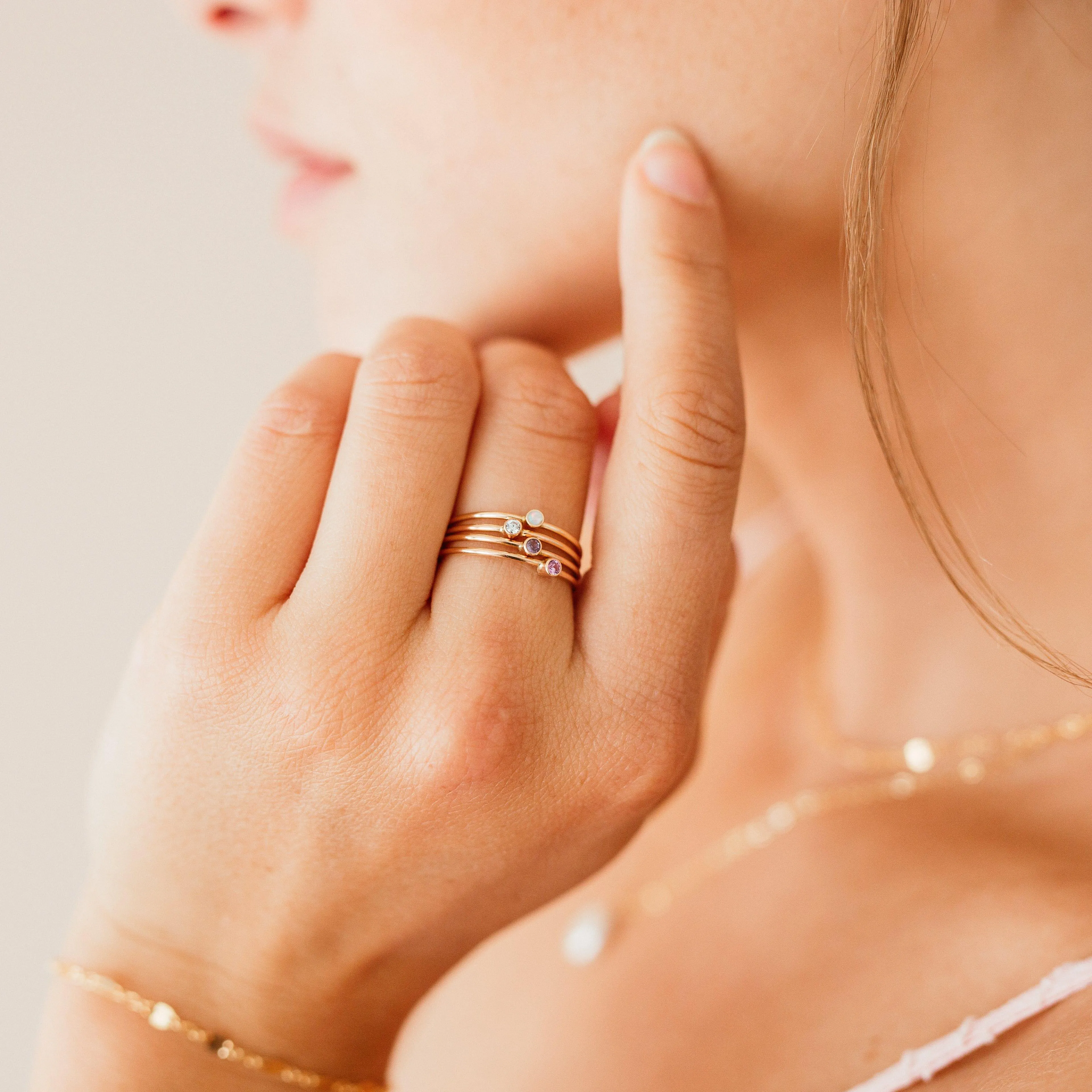 Tiny April Birthstone Ring ∙ Cubic Zirconia