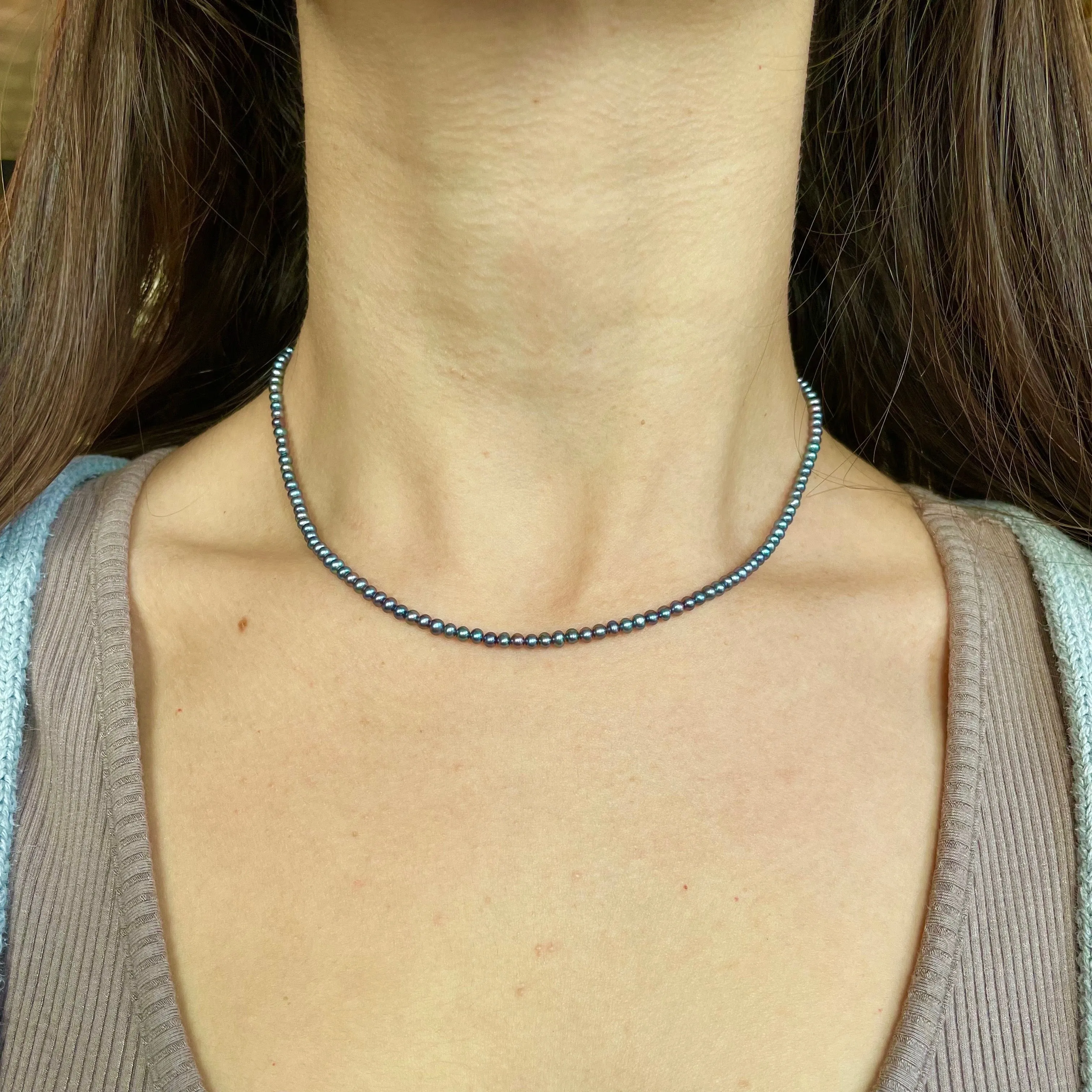 Tiny Gray Pearl Strand