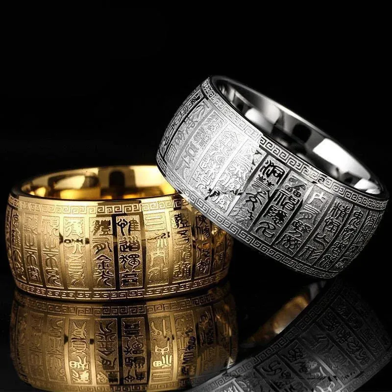 Titanium steel Golden Light Mantra Pray for Good Luck