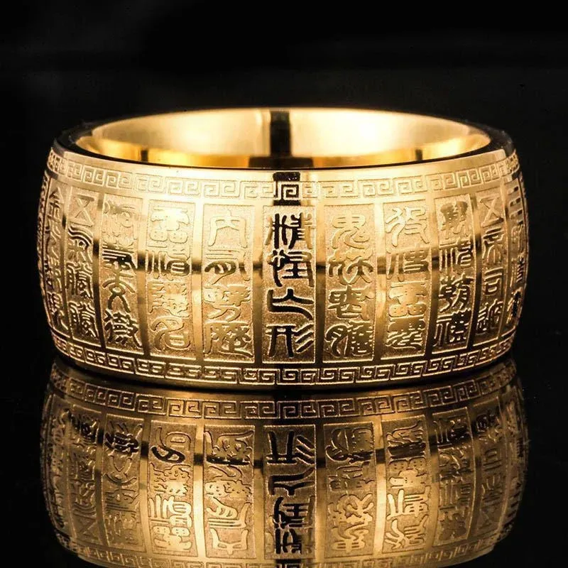 Titanium steel Golden Light Mantra Pray for Good Luck