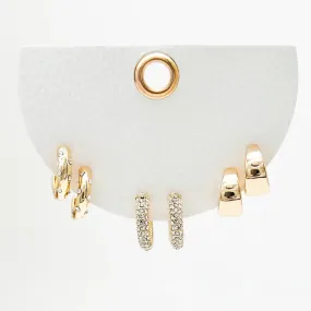Trio Gold Hoop Earring Set