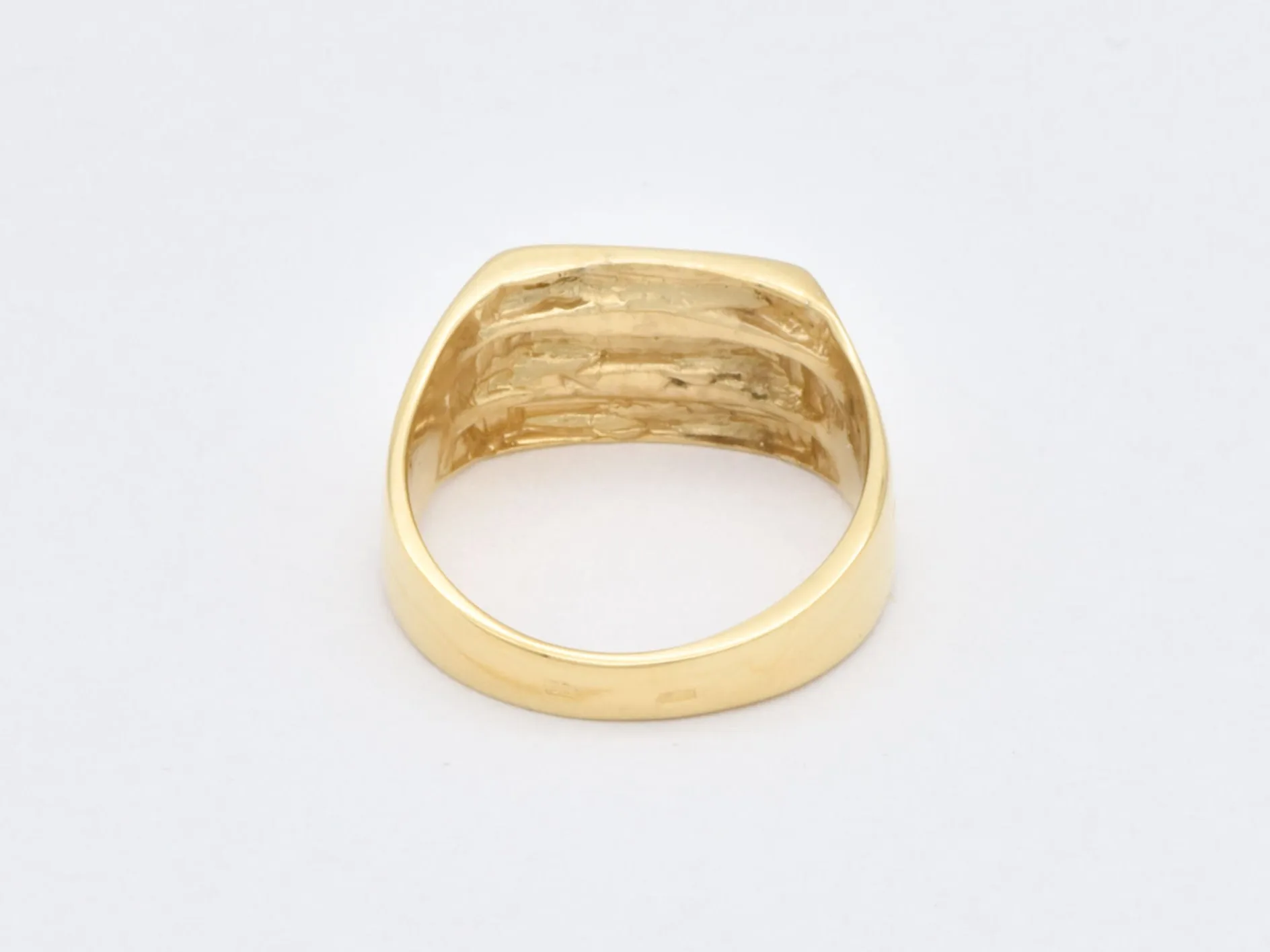 Triple Line Ring - Gold Signet Ring - Gold Unisex Ring