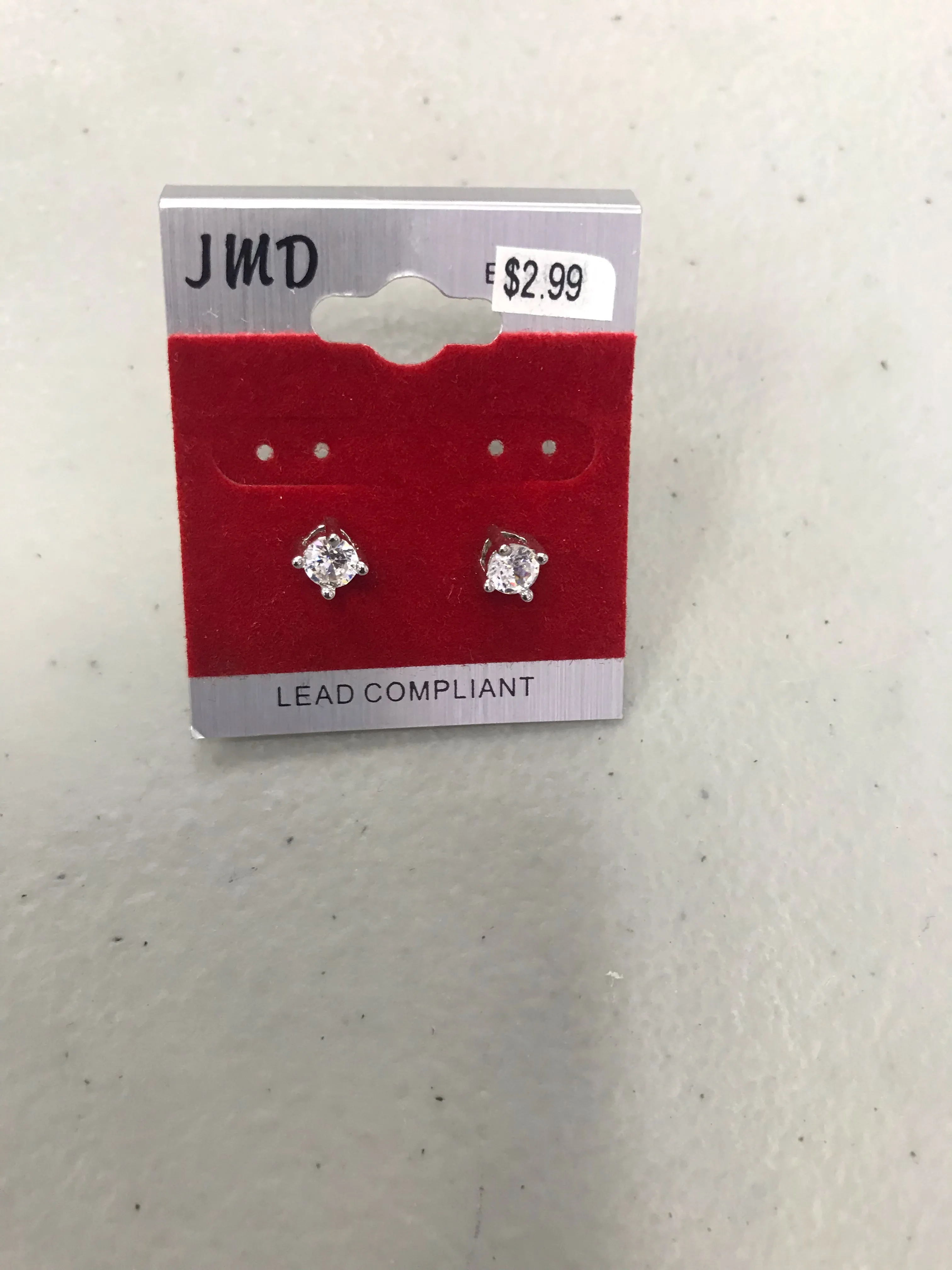 Unisex Stud Earrings Silver Back