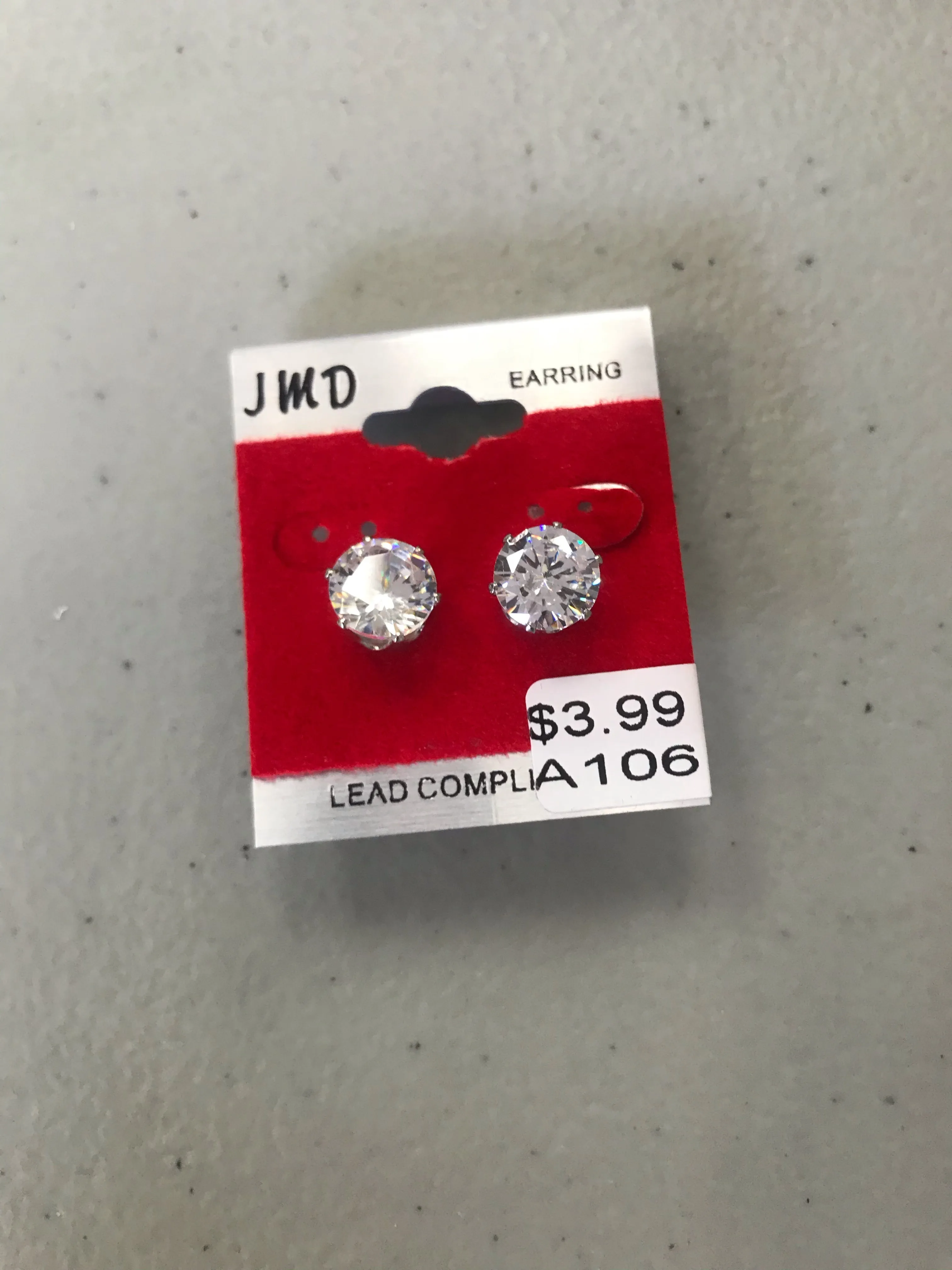 Unisex Stud Earrings Silver Back
