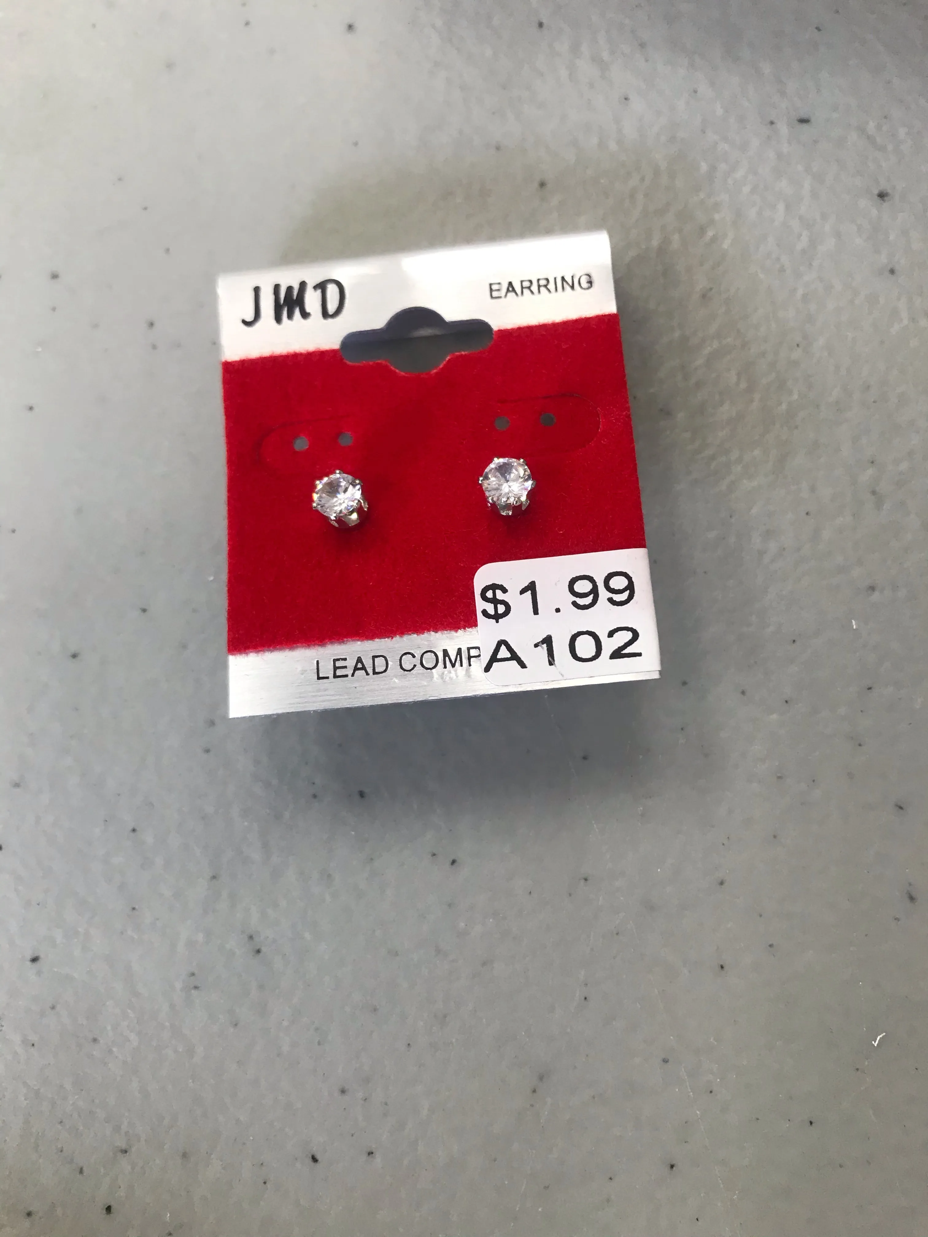 Unisex Stud Earrings Silver Back