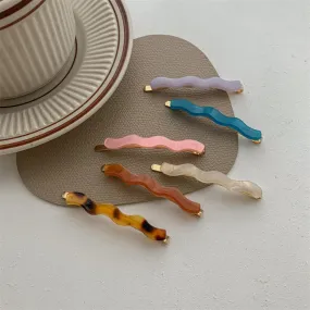 VAIGE Vibrant Geometric Metal Resin Hair Clips in Multicolor