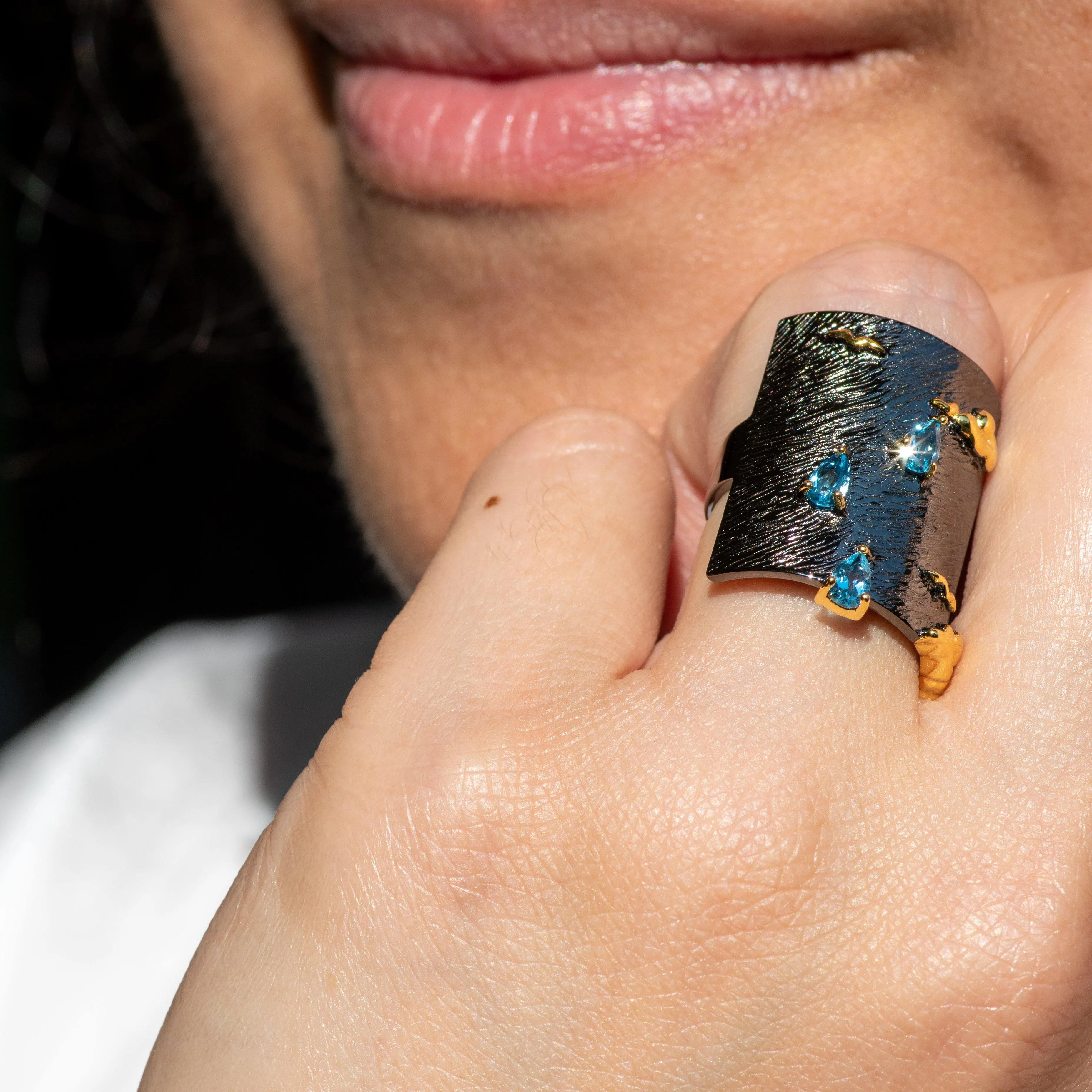 Varsha Sky Blue Topaz Ring in Sterling Silver