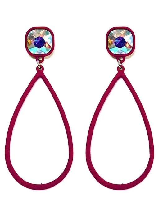 VE2880 Suzi Iridescent Post Teardrop Earrings