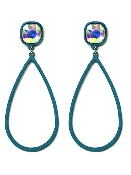 VE2880 Suzi Iridescent Post Teardrop Earrings