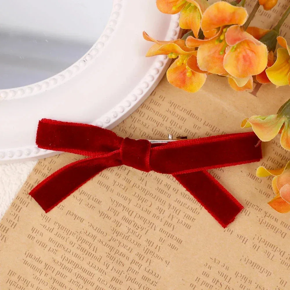 Velvet Bowknot Ribbon Hairpin (10 pcs)