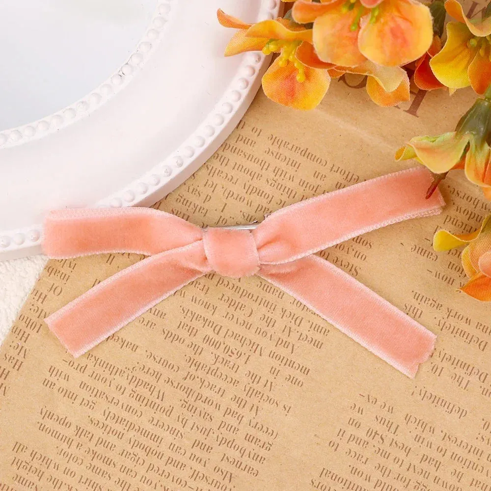 Velvet Bowknot Ribbon Hairpin (10 pcs)