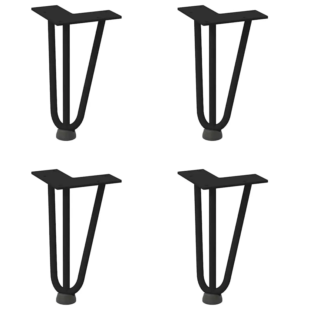vidaXL Hairpin Table Legs 4 pcs Black 20 cm Solid Steel