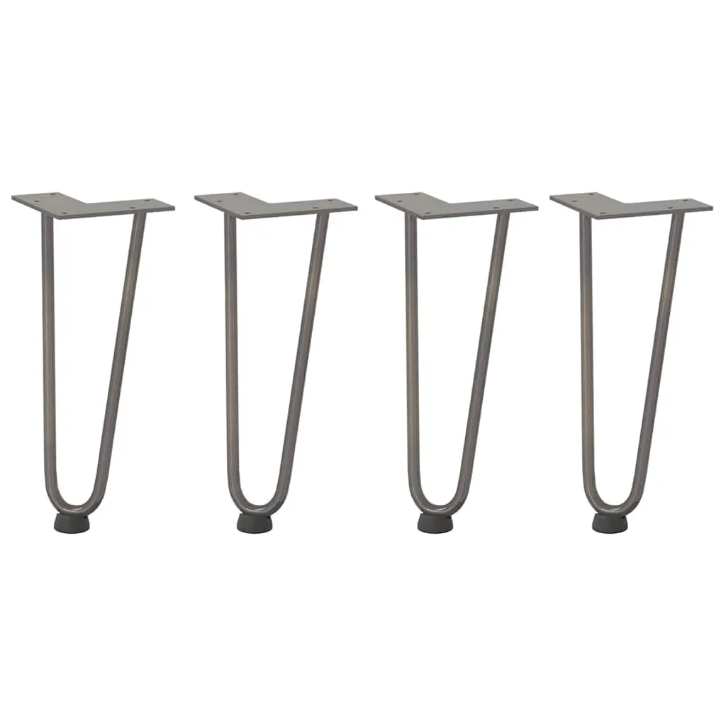 vidaXL Hairpin Table Legs 4 pcs Natural Steel 30 cm Solid Steel