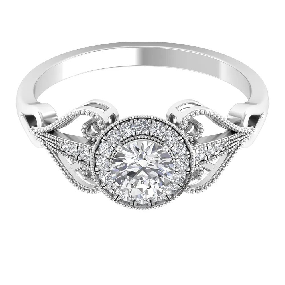 Vintage Inspired Engagement Ring with Lab Grown Diamond