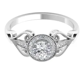 Vintage Inspired Engagement Ring with Lab Grown Diamond