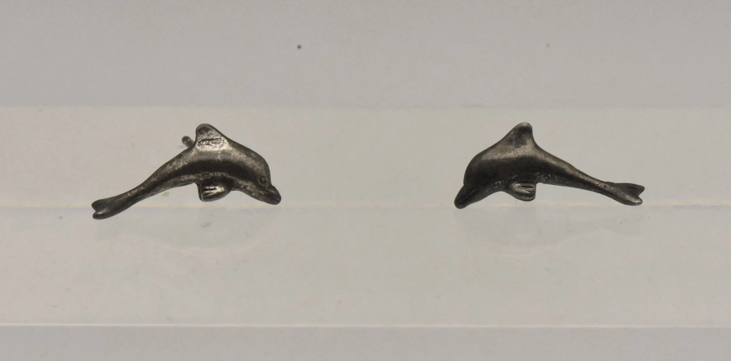 Vintage Sterling Silver Dolphin Stud Earrings
