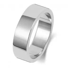 Wedding Band 18K Flat Flat 6 mm-1.8 Wedding  Ring WQ176WH