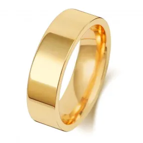 Wedding Band 9K Flat Court 6mm-1.5 Wedding  Ring W126M