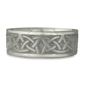 Wide Celtic Arches Wedding Ring in Palladium