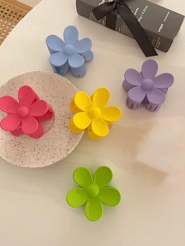 Wjczt 2024 New Candy Color Flower Hair Clip