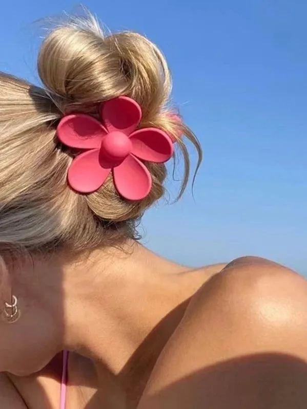 Wjczt 2024 New Candy Color Flower Hair Clip