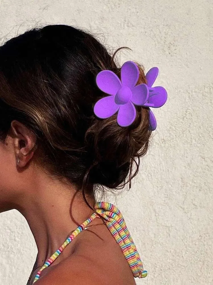 Wjczt 2024 New Candy Color Flower Hair Clip
