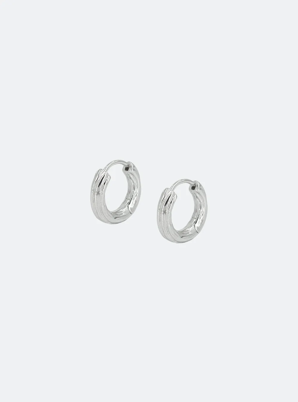 Wooody hoop sterling silver earrings