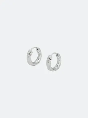 Wooody hoop sterling silver earrings
